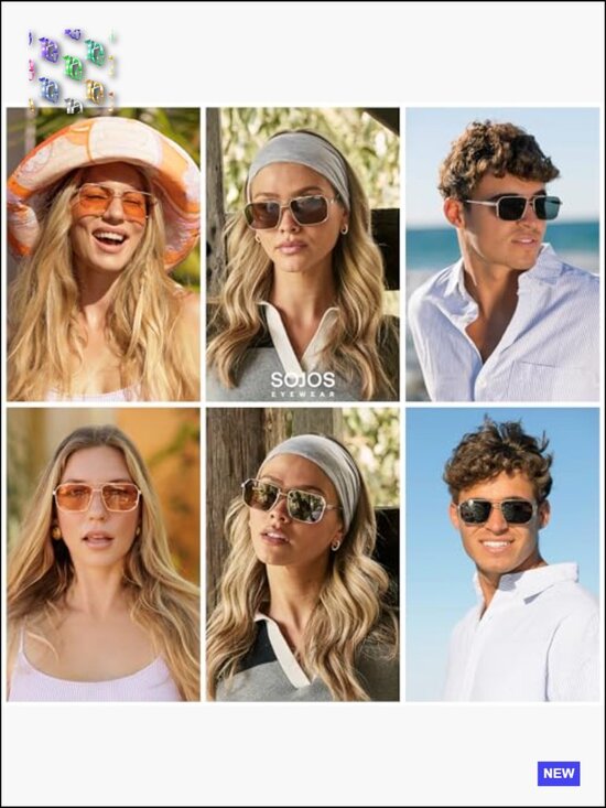 Retro Polarized Square Sunglasses Vintage Double Bridge UV Protection main image 7
